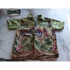 Vintage 90" KY's Made In Hawaii USA Kids Button Up Shirt Size 6 Hawaiian Print